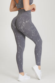 Leggings sportivi con tecnologia FIR push up con arricciatura Marmo Grigio - FGM04 - LEGGINGS ANTICELLULITE - fgm04
