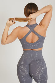 Top sportivo con spalline larghe incrociato Marmo Grigio - FGM04 - Maglie e Top - fgm04