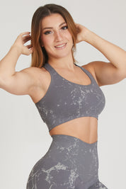 Top sportivo con spalline larghe incrociato Marmo Grigio - FGM04 - Maglie e Top - fgm04