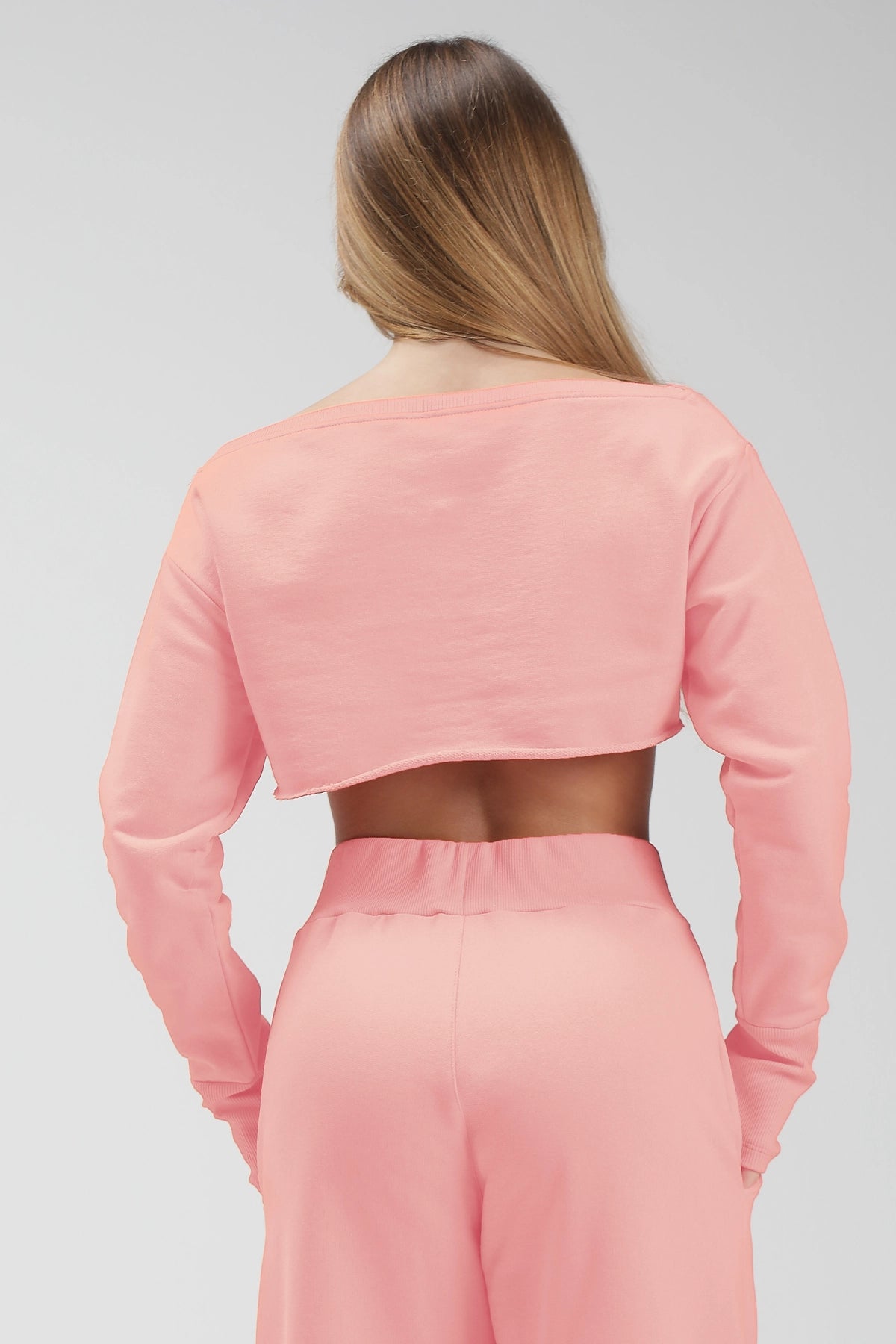 tuta sportiva in cotone oversize cropped Felpa Mini Crop Ikonic FW 24/25 Rosa Chiaro - FGM04 - Linea Ikonic - fgm04