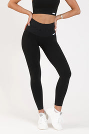 Leggings sportivi con tecnologia FIR push up con arricciatura Monogram Nero - FGM04 - LEGGINGS ANTICELLULITE - fgm04