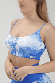 Top sportivo con spalline sottili Maltinto Olimpo Azzurro Bianco - FGM04 - Maglie e Top - fgm04