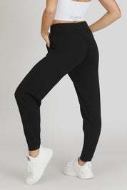 Pantaloni della tuta sportivi in cotone Pantalone Jogger Slim FLAG Donna Nero - FGM04 - Linea Ikonic - fgm04