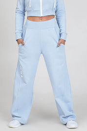 Pantaloni della tuta sportivi donna in cotone oversize Pantalone Baggy Ikonic FW 24/25 New Celeste - FGM04 - Linea Ikonic - fgm04