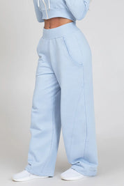 Pantaloni della tuta sportivi donna in cotone oversize Pantalone Baggy Ikonic FW 24/25 New Celeste - FGM04 - Linea Ikonic - fgm04