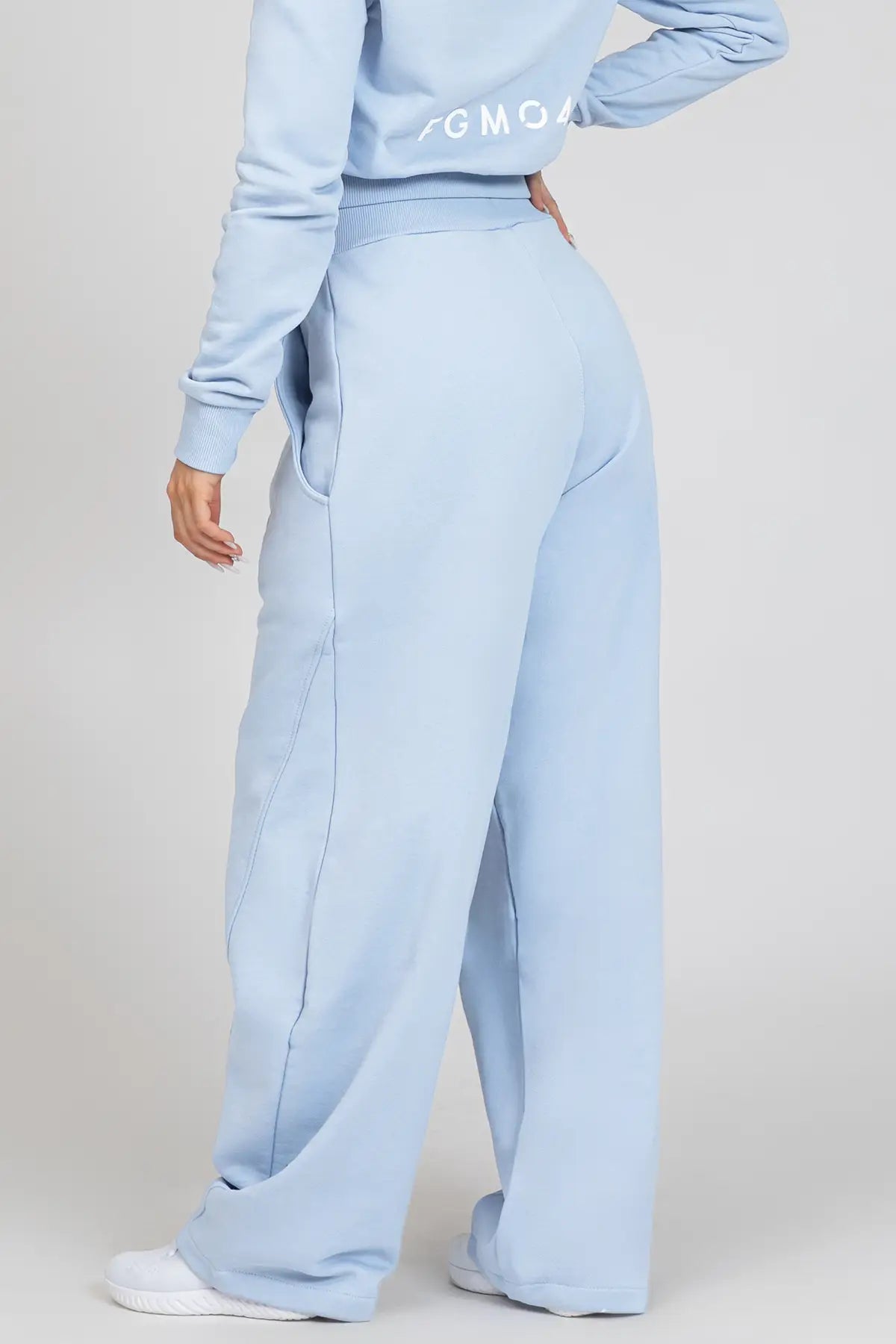 Pantaloni della tuta sportivi donna in cotone oversize Pantalone Baggy Ikonic FW 24/25 New Celeste - FGM04 - Linea Ikonic - fgm04