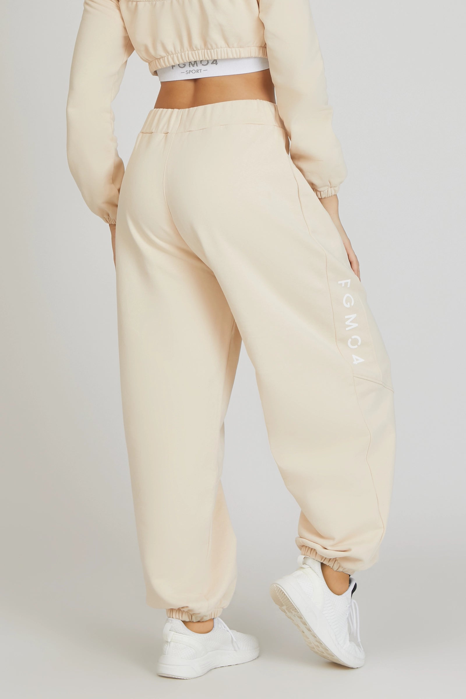 Pantaloni della tuta sportivi donna in cotone baggy Pantalone Jogger Oversize Jasmine Donna Burro - FGM04 - Linea Ikonic - fgm04