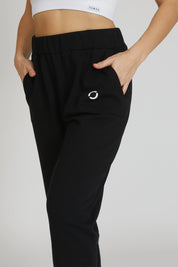 Pantaloni della tuta sportivi in cotone Pantalone Jogger Slim FLAG Donna Nero - FGM04 - Linea Ikonic - fgm04