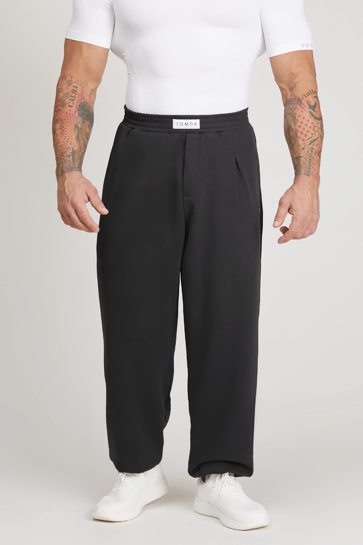 Pantaloni della tuta sportivi in cotone Pantalone Sportivo City Grigio Ossidiana Uomo - FGM04 - Linea Ikonic Uomo - fgm04
