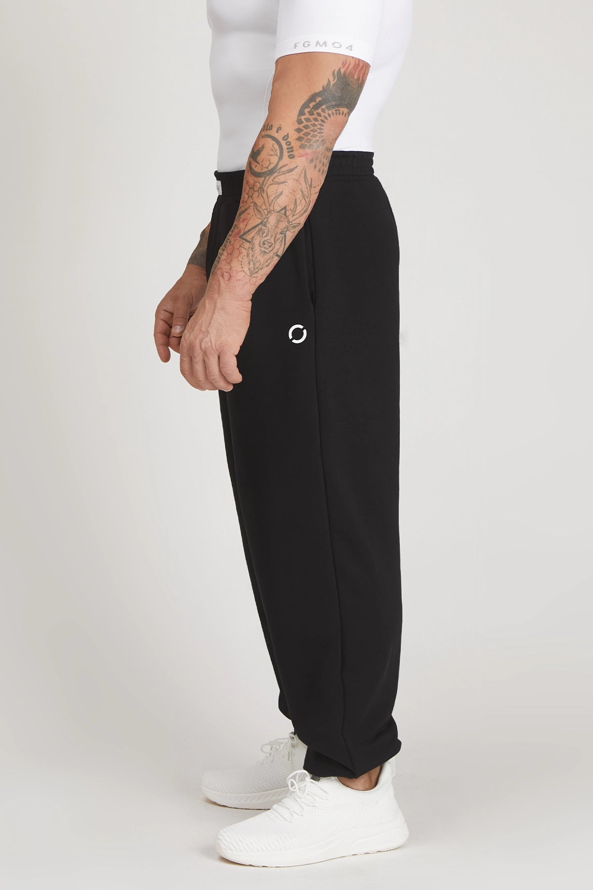 Pantaloni della tuta sportivi in cotone oversize Pantalone Sportivo City Nero Uomo - FGM04 - Linea Ikonic Uomo - fgm04