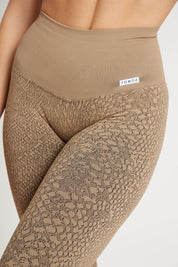 Leggings sportivi con tecnologia FIR push up con arricciatura animalier Jungle Pitone Roccia - FGM04 - OFFERTE SPECIALI - fgm04
