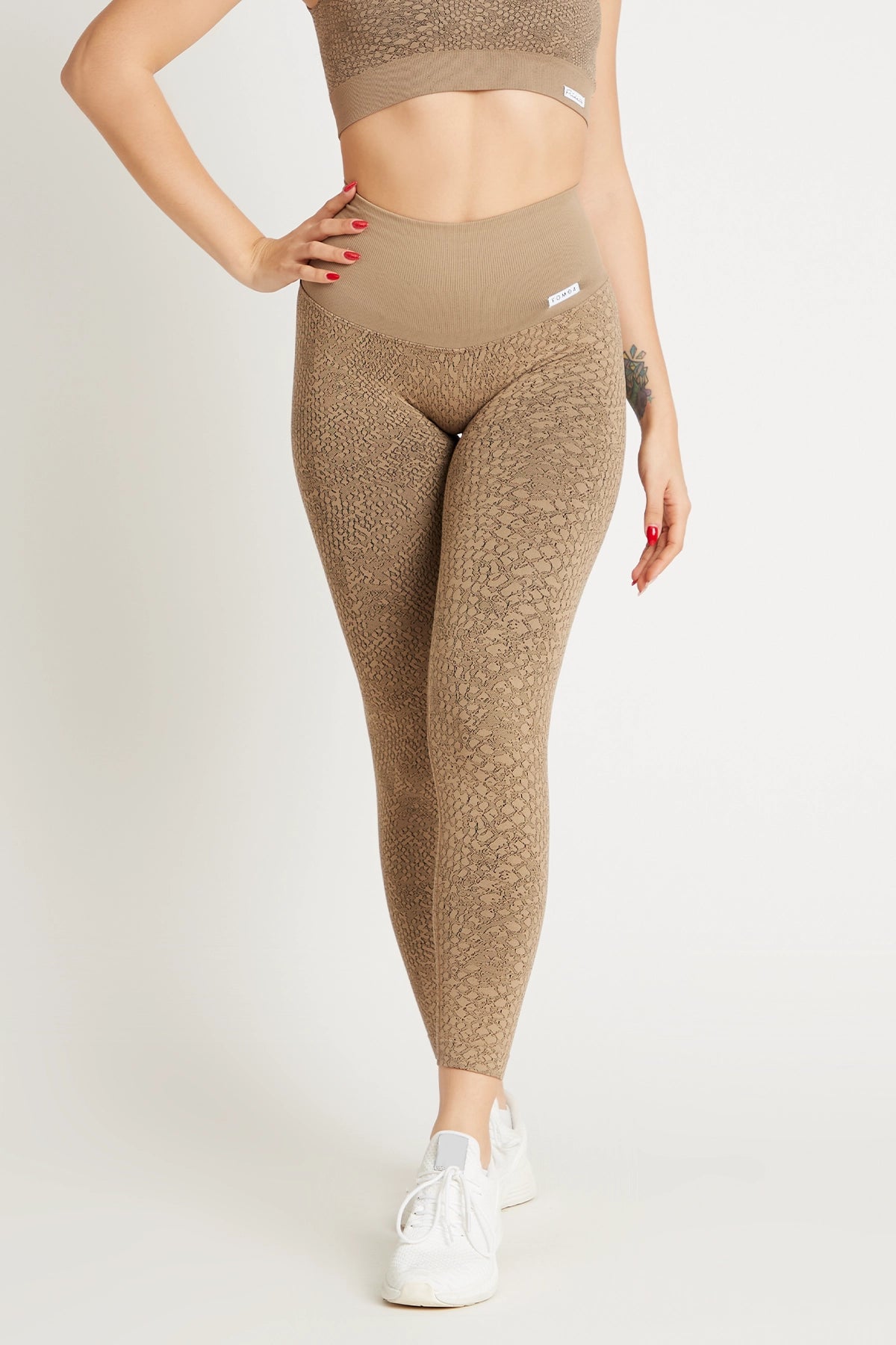 Leggings sportivi con tecnologia FIR push up con arricciatura animalier Jungle Pitone Roccia - FGM04 - OFFERTE SPECIALI - fgm04