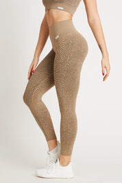 Leggings sportivi con tecnologia FIR push up con arricciatura animalier Jungle Pitone Roccia - FGM04 - OFFERTE SPECIALI - fgm04