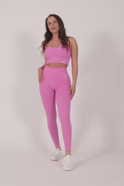 Leggings sportivi con tecnologia FIR push up con arricciatura a bolle