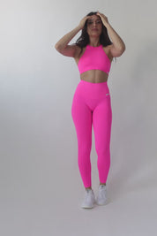 Leggings sportivi con tecnologia FIR push up con arricciatura