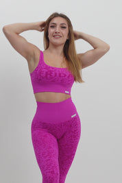 Top sportivo con spalline larghe Jungle Leopardo Fuxia Taglia Unica - FGM04