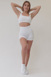 Shorts sportivi con tecnologia FIR push up con arricciatura a costine