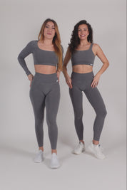 Leggings sportivi con tecnologia FIR push up con arricciatura