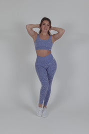 Leggings sportivi con tecnologia FIR push up con arricciatura animalier
