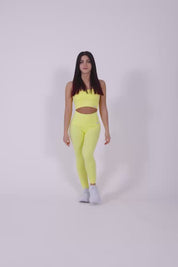 Leggings sportivi con tecnologia FIR push up con arricciatura a bolle