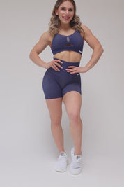 Shorts sportivi con tecnologia FIR push up con arricciatura