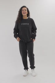tuta sportiva in cotone oversize felpa over