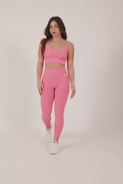 Leggings sportivi con tecnologia FIR push up con arricciatura a bolle