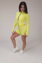 Felpa sportiva seamless con maniche lunghe zip a tutta altezza e trama a bolle con tecnologia FIR