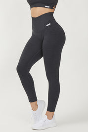 Leggings sportivi con tecnologia FIR push up con arricciatura mélange Pulsar Antracite - FGM04 - LEGGINGS ANTICELLULITE - fgm04