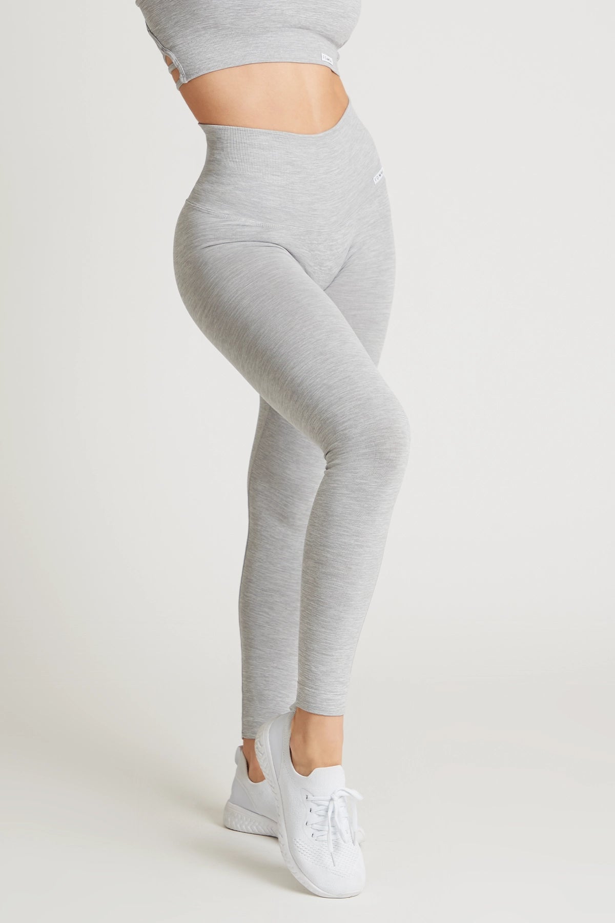Leggings sportivi con tecnologia FIR push up con arricciatura mélange Pulsar Grigio - FGM04 - LEGGINGS ANTICELLULITE - fgm04