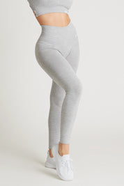 Leggings sportivi con tecnologia FIR push up con arricciatura mélange Pulsar Grigio - FGM04 - LEGGINGS ANTICELLULITE - fgm04