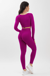 Maglia sportiva cropped seamless con maniche lunghe Bolero Gym Fashion Purple - FGM04 - Maglie e Top - fgm04