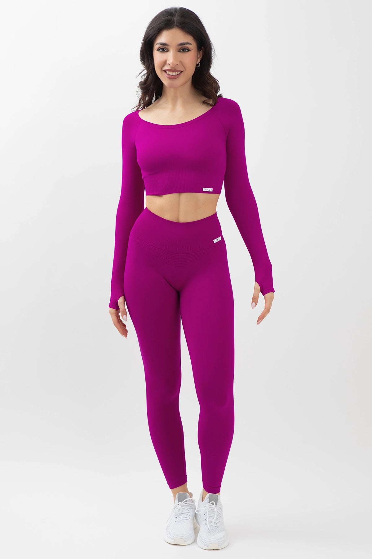 Maglia sportiva cropped seamless con maniche lunghe Bolero Gym Fashion Purple - FGM04 - Maglie e Top - fgm04