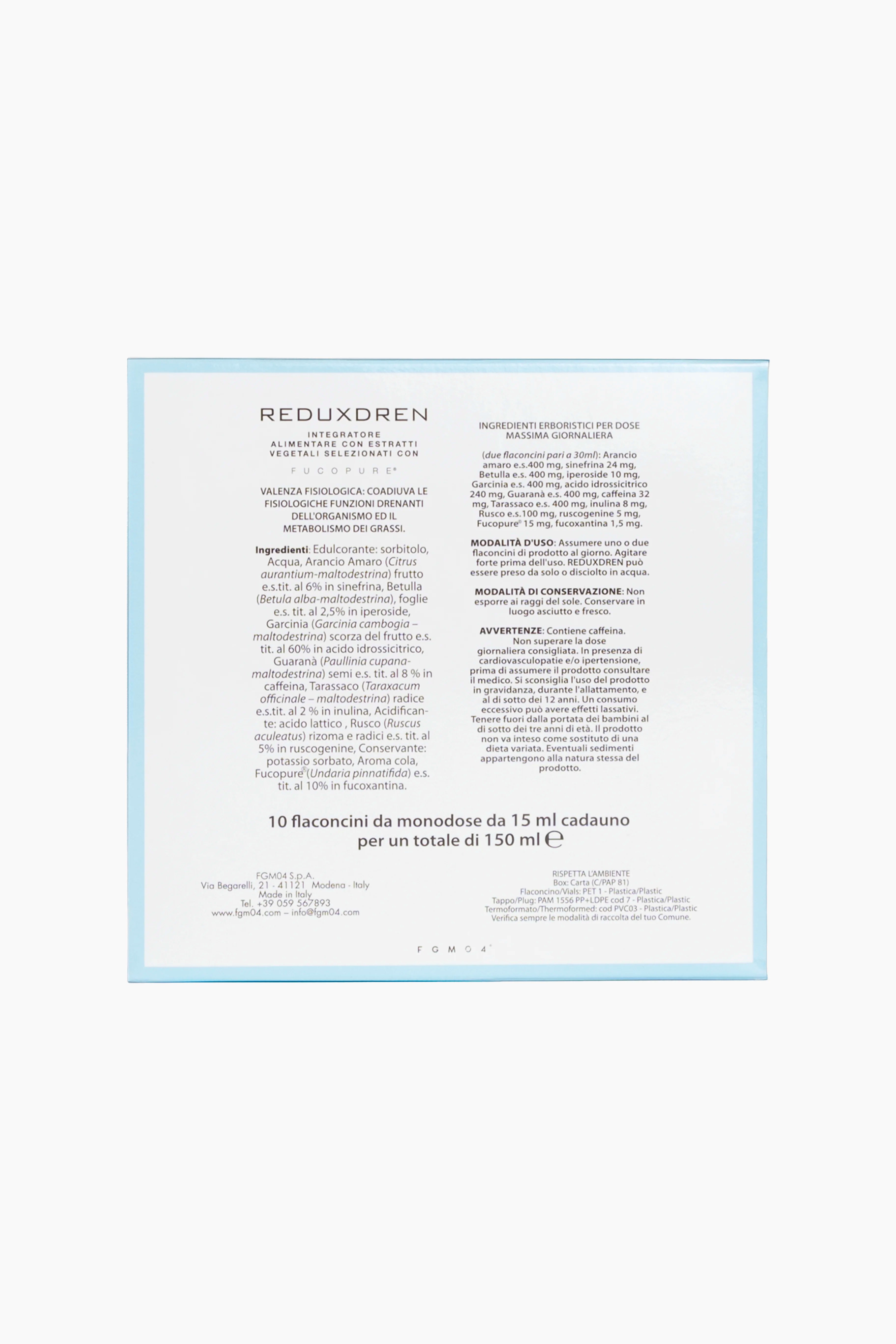 Reduxdren 10 Flaconcini da 15 ml - FGM04 - INTEGRATORI - fgm04