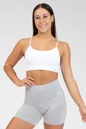 Top sportivo con spalline sottili incrociato a schiena scoperta Angel Bianco - FGM04 - Maglie e Top - fgm04