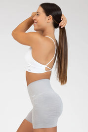 Top sportivo con spalline sottili incrociato a schiena scoperta Angel Bianco - FGM04 - Maglie e Top - fgm04