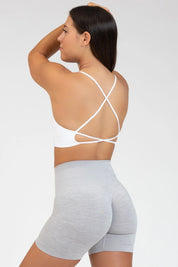 Top sportivo con spalline sottili incrociato a schiena scoperta Angel Bianco - FGM04 - Maglie e Top - fgm04