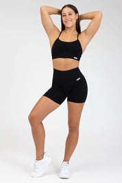 Shorts sportivi con tecnologia FIR push up con arricciatura All - Up Nero - FGM04 - LEGGINGS ANTICELLULITE - fgm04