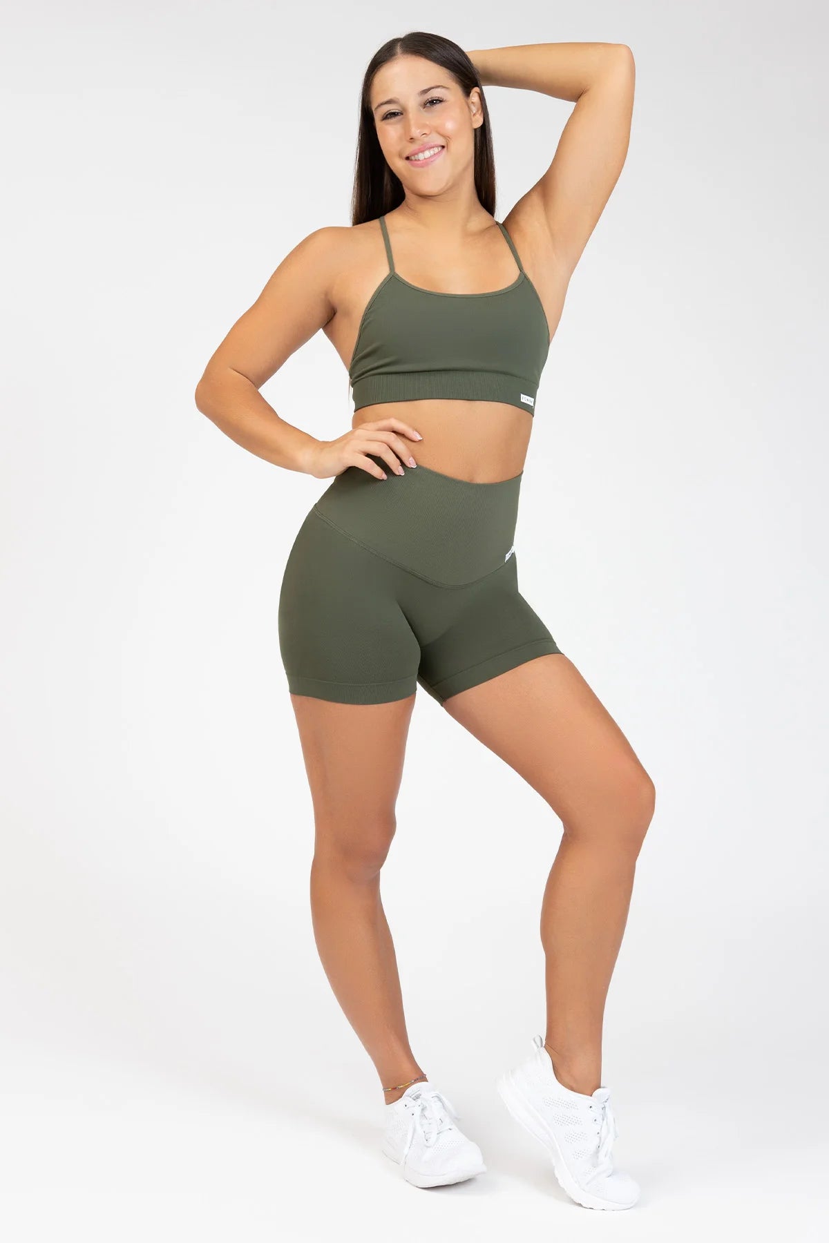 Top sportivo con spalline sottili incrociato a schiena scoperta Angel Verde Militare - FGM04 - Maglie e Top - fgm04