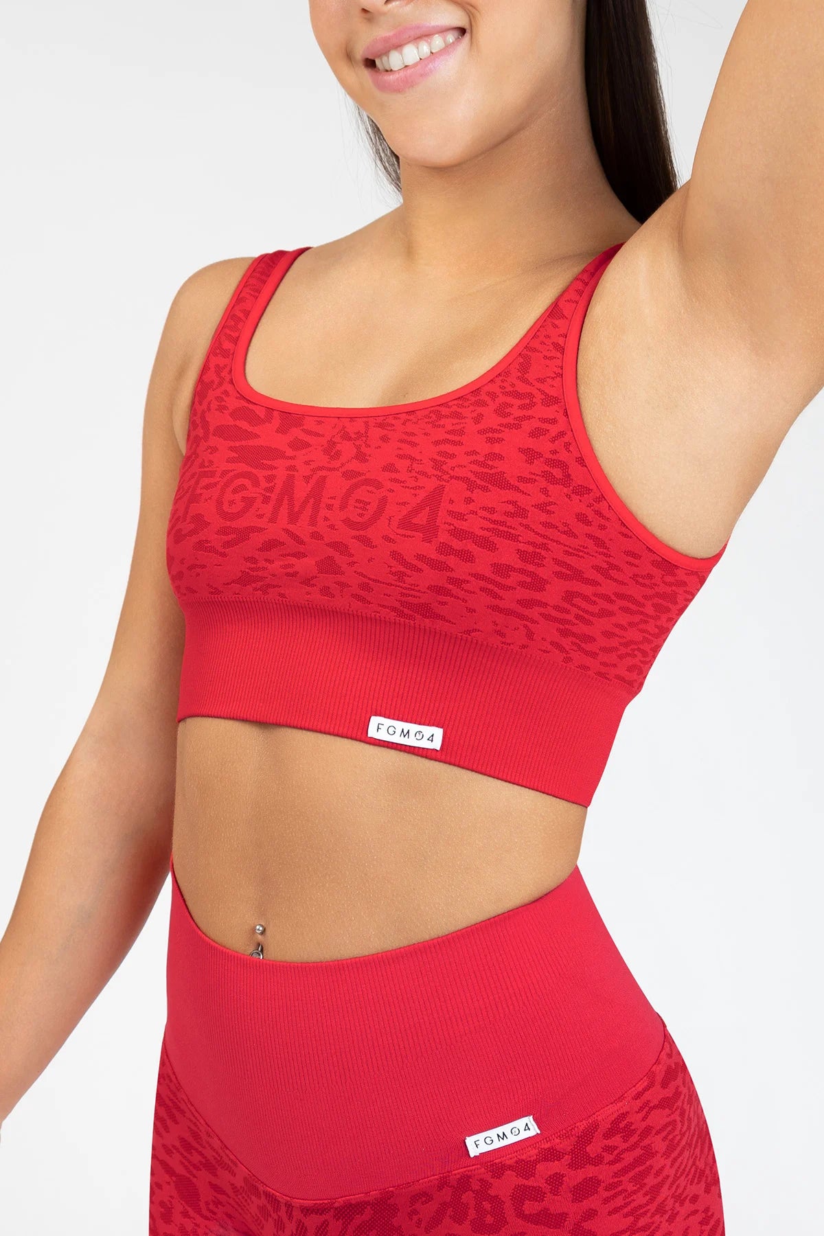 Top sportivo con spalline larghe Jungle Leopardo Rosso Taglia Unica - FGM04 - Maglie e Top - fgm04