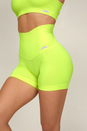Shorts sportivi con tecnologia FIR push up con arricciatura All - Up Giallo Fluo - FGM04 - OFFERTE SPECIALI - fgm04