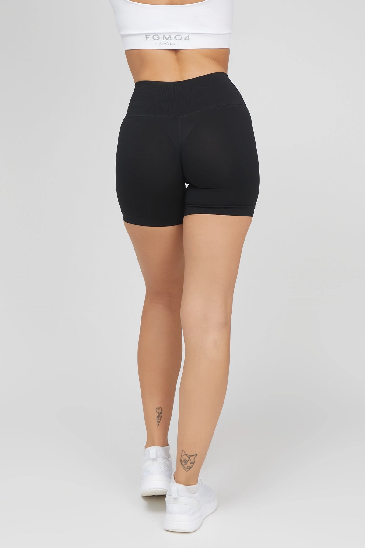 Shorts sportivi con tecnologia FIR soft push up senza arricciatura Shape - Up 2.0 Nero Pancia Piatta - FGM04 - LEGGINGS ANTICELLULITE - fgm04