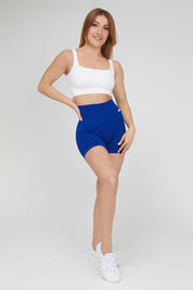 Shorts sportivi con tecnologia FIR push up senza arricciatura Shape - Up 2.0 Blu Elettrico Pancia Piatta - FGM04 - LEGGINGS ANTICELLULITE - fgm04