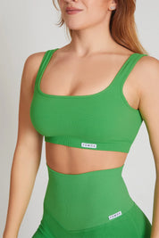 Top sportivo con spalline larghe a costine CALIPSO Verde Prato Costine - FGM04 - Maglie e Top - fgm04