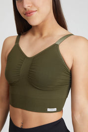 Top sportivo con spalline sottili Adele 2.0 Verde Militare - FGM04 - Maglie e Top - fgm04