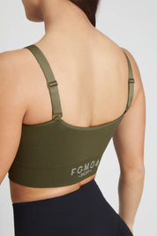 Top sportivo con spalline sottili Adele 2.0 Verde Militare - FGM04 - Maglie e Top - fgm04