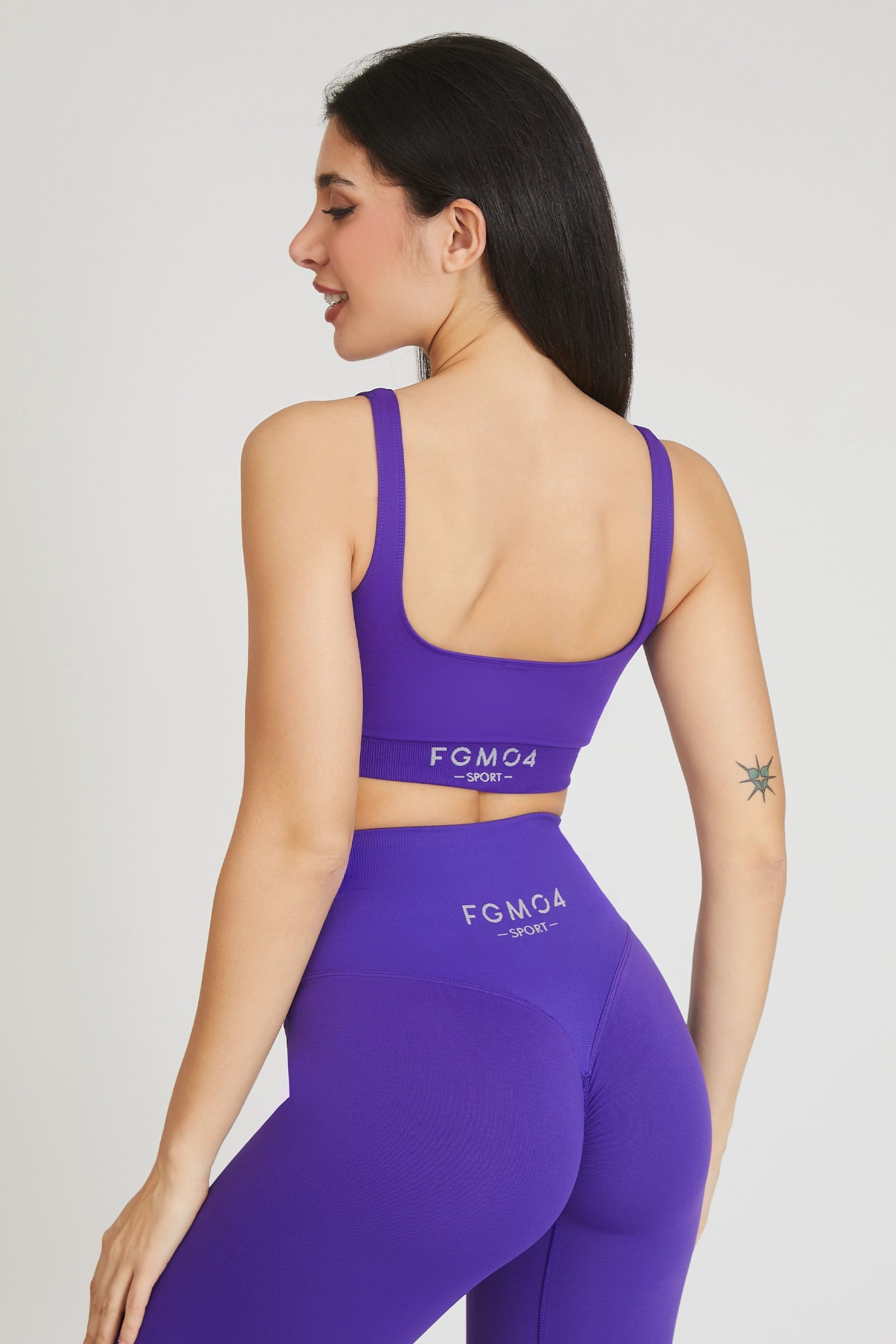 Top sportivo con spalline larghe Gym Fashion Viola - FGM04 - Maglie e Top - fgm04