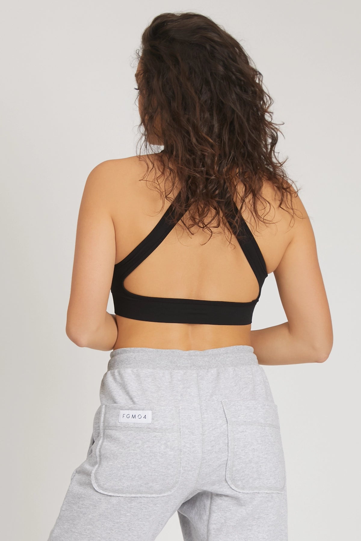 Top sportivo con schiena scoperta scollo all’americana Olimpia Nero - FGM04 - Maglie e Top - fgm04