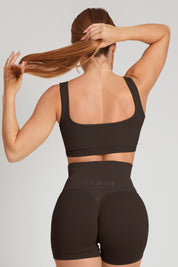 Top sportivo con spalline larghe a costine Calipso Caffè Costine - FGM04 - Maglie e Top - fgm04