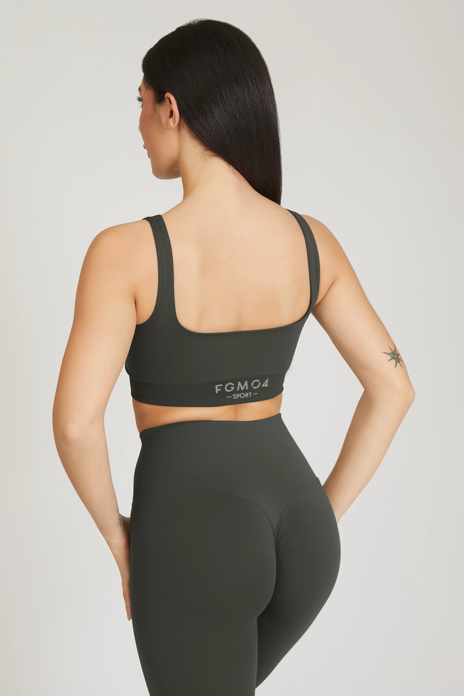 Top sportivo con spalline larghe Gym Fashion Coal Green - FGM04 - Maglie e Top - fgm04